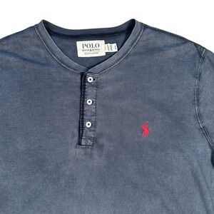 Polo Denim & Supply Ralph Lauren Henley T Shirt Mens Gray Red Logo Size Larg